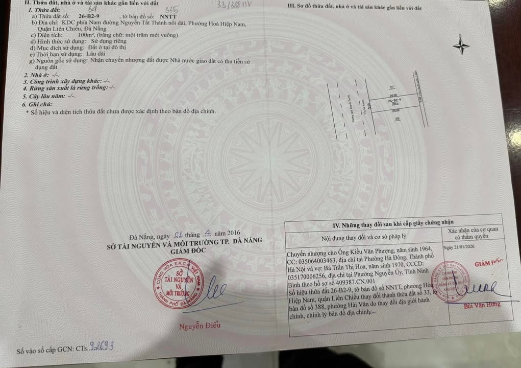 Đất nền KDC Nam Nguyễn Tất Thành 100m² giá 4 tỷ - Hướng Tây Nam, chính chủ