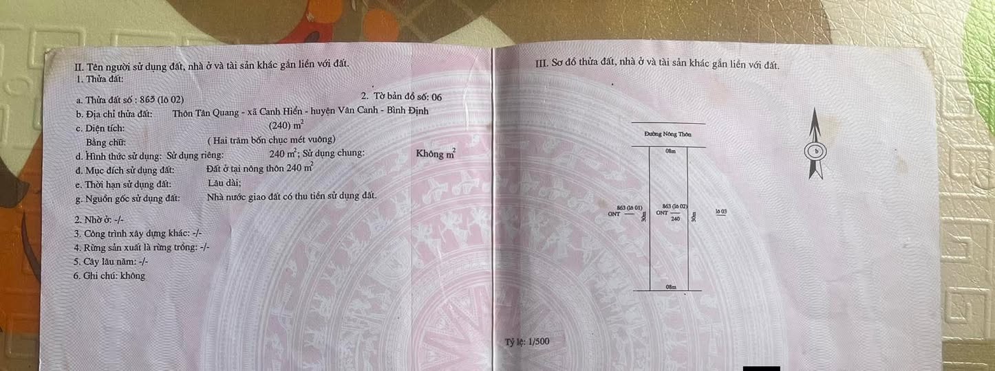 Đất thổ cư Tân Quang, Vân Canh 240m² giá 500 triệu - Sổ hồng chính chủ!