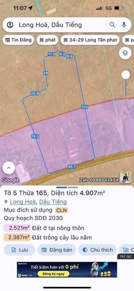 Đất nền trung tâm Long Hòa, Dầu Tiếng 4900m² chỉ 2.9 tỷ - Cơ hội đầu tư tuyệt vời!