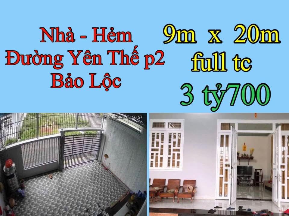 Nhà hẻm Yên Thế Phường 2 Bảo Lộc 180m² giá 3.7 tỷ - Sân ô tô rộng rãi!