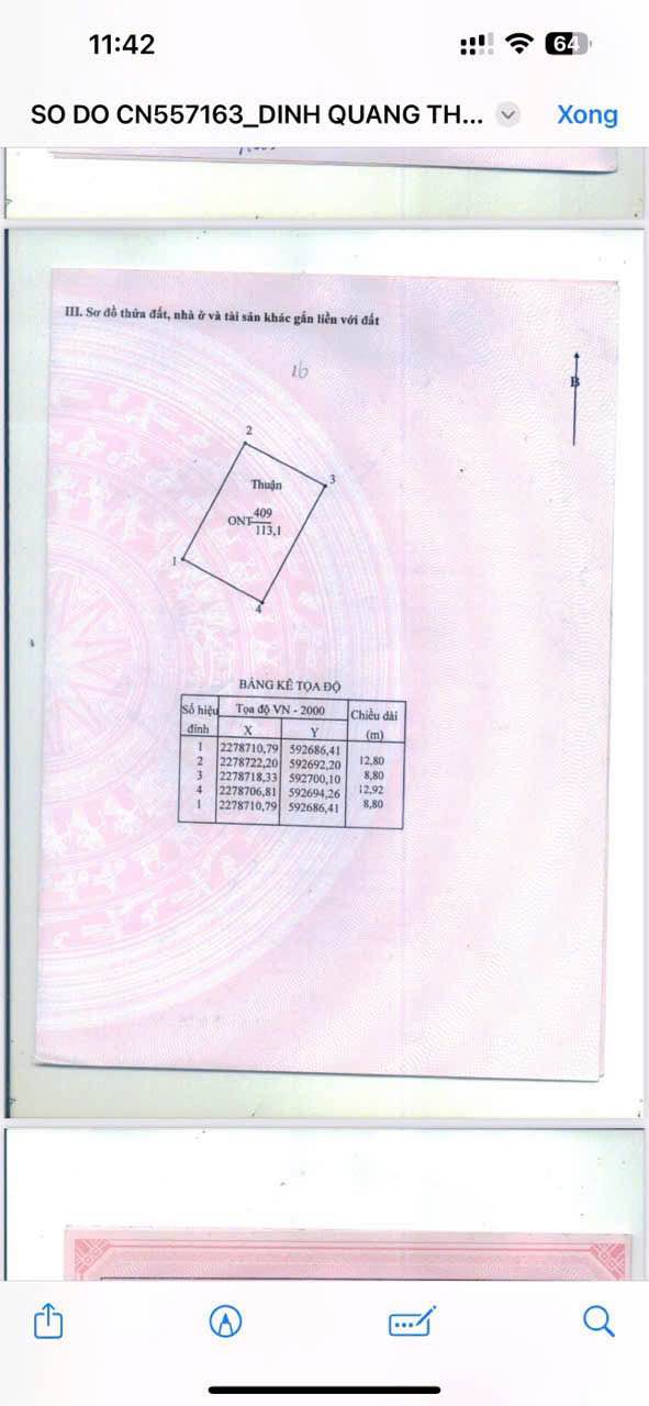 Đất thổ cư Thôn Văn Xá, 113m² giá 3.39 tỷ - Sổ đỏ chính chủ, giao thông thuận tiện!