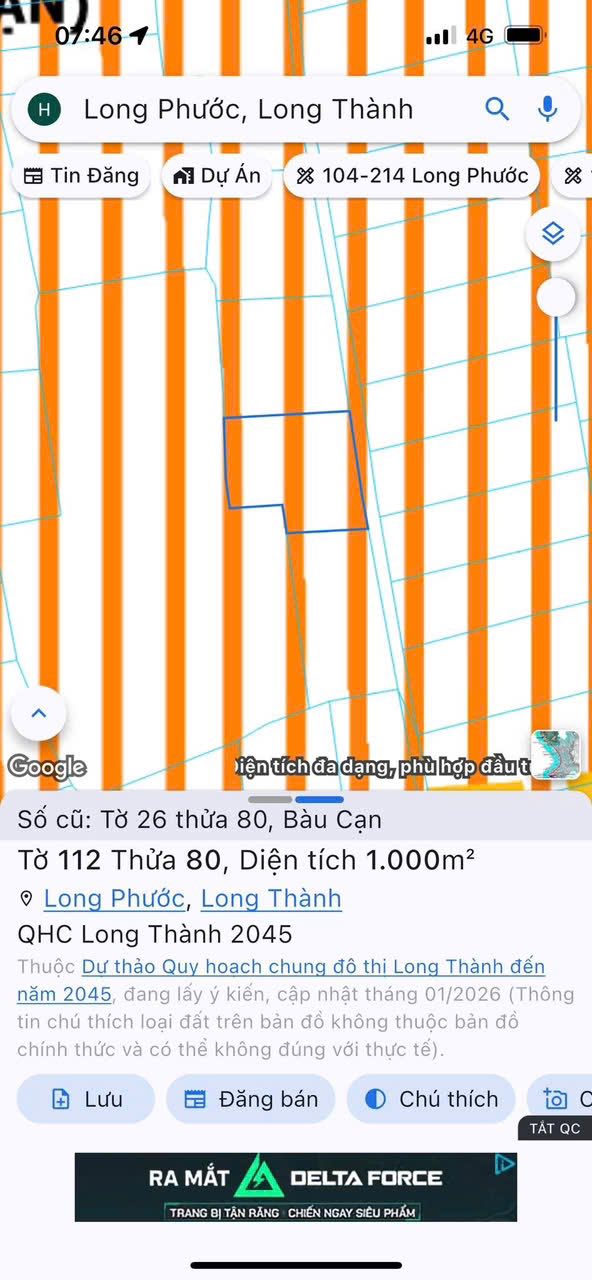 Đất Bàu Cạn 1056m² giá 4.45 tỷ - Sổ đỏ chính chủ, đầu tư sinh lời!