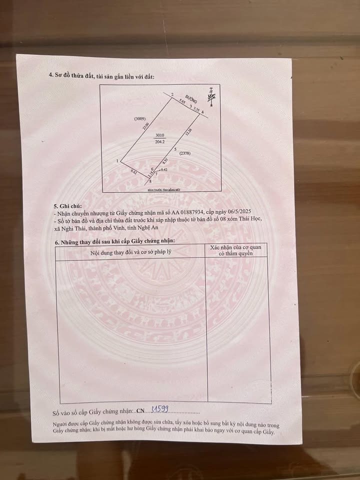 Đất thổ cư Nghi Thái, Nghi Lộc 204.2m² giá chỉ 1 tỷ - Cơ hội vàng cho đầu tư!