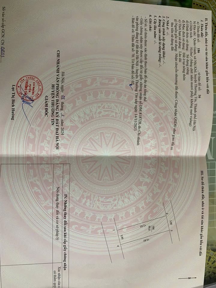 Đất phân lô 50m² tại Xã Ngũ Hiệp, Huyện Thanh Trì - Ô tô đỗ cửa - Chỉ 6 tỷ