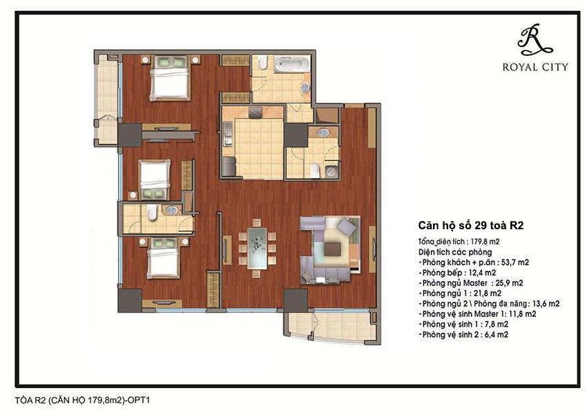 Căn hộ cao cấp Royal City - R2 180m² giá 26 tỷ - View đẹp, sẵn sàng ở ngay!