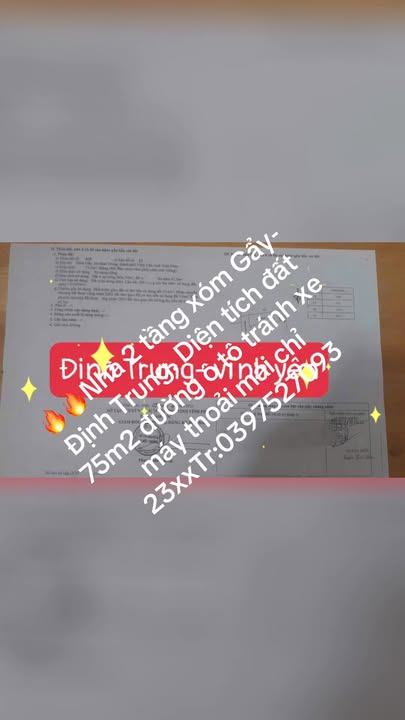 Nhà 2 tầng xóm Gẩy, Định Trung, 75m² giá 2.3 tỷ - Ô tô tránh thoải mái!