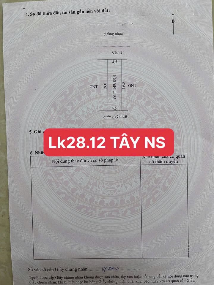 Townhouse Lk28 KĐT Tây NS 85m² giá 3 tỷ - Sổ hồng chính chủ