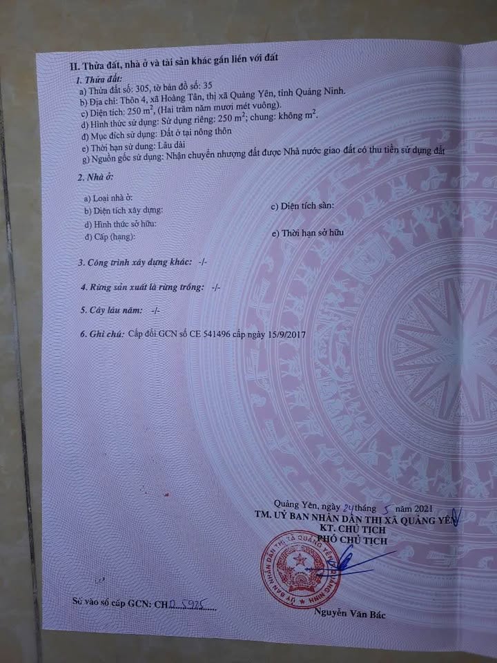 Đất thổ cư Hoàng Tân, Quảng Ninh 250m² - Chính chủ bán gấp!