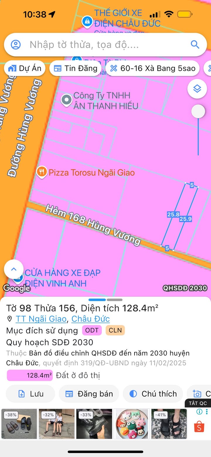 Đất nền 130m² tại Hẻm Hùng Vương, Ngãi Giao chỉ 1.35 tỷ - Cơ hội đầu tư tốt!