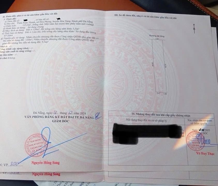 Đất nền Hòa Phong, Đà Nẵng 125.5m² giá chỉ 1 tỷ - Cơ hội đầu tư tuyệt vời!