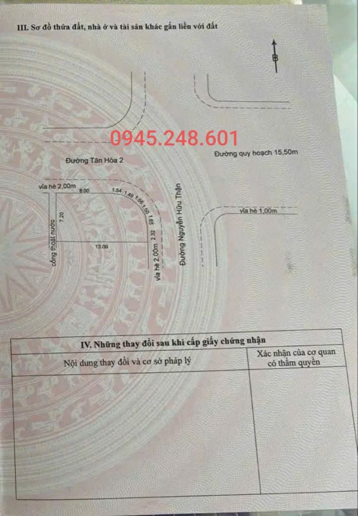 Đất góc 2 mặt tiền Tân Hòa 2 & Nguyễn Hữu Thận 88m² giá 6 tỷ - Vị trí đắc địa!