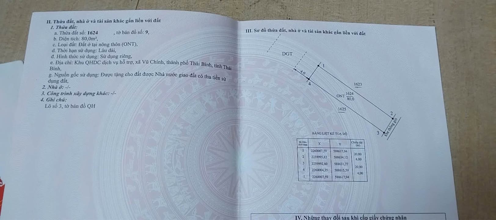 Đất nền Xã Vũ Chính 80m² giá 4 tỷ - Mặt đường vành đai TDC thuận lợi kinh doanh!