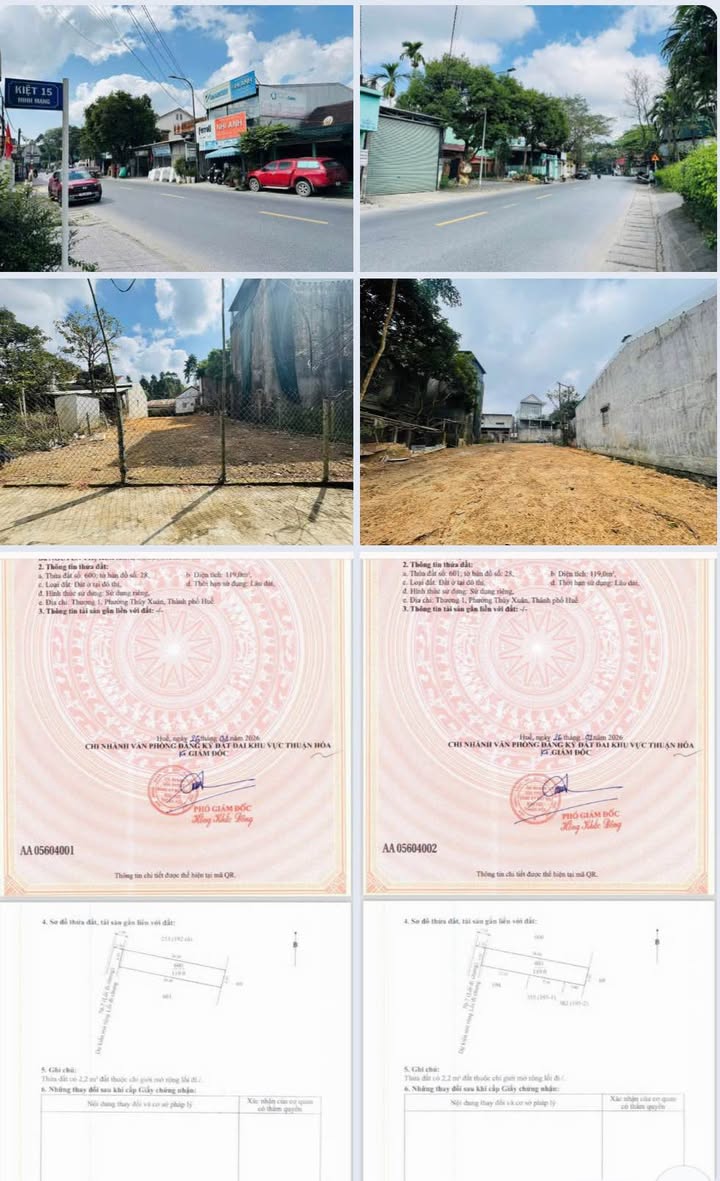 Đất nền đẹp tại Phường Thủy Xuân 119m² giá 1.85 tỷ - Sổ mới chính chủ!