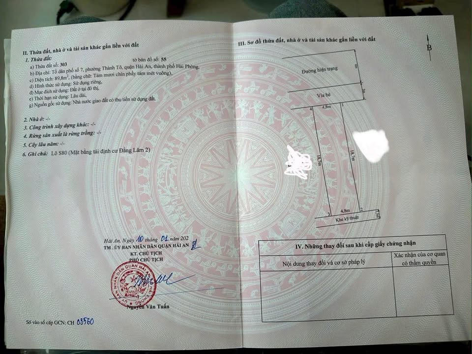 Đất TDC Đằng Lâm 2, Hải Phòng 89.9m² giá 8.09 tỷ - Đầu tư sinh lời ngay!