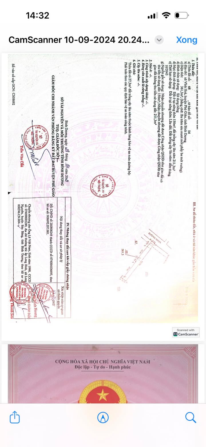 Đất nền Vĩnh Hoà, Phú Giáo 185m² giá thỏa thuận - Cơ hội đầu tư tuyệt vời!