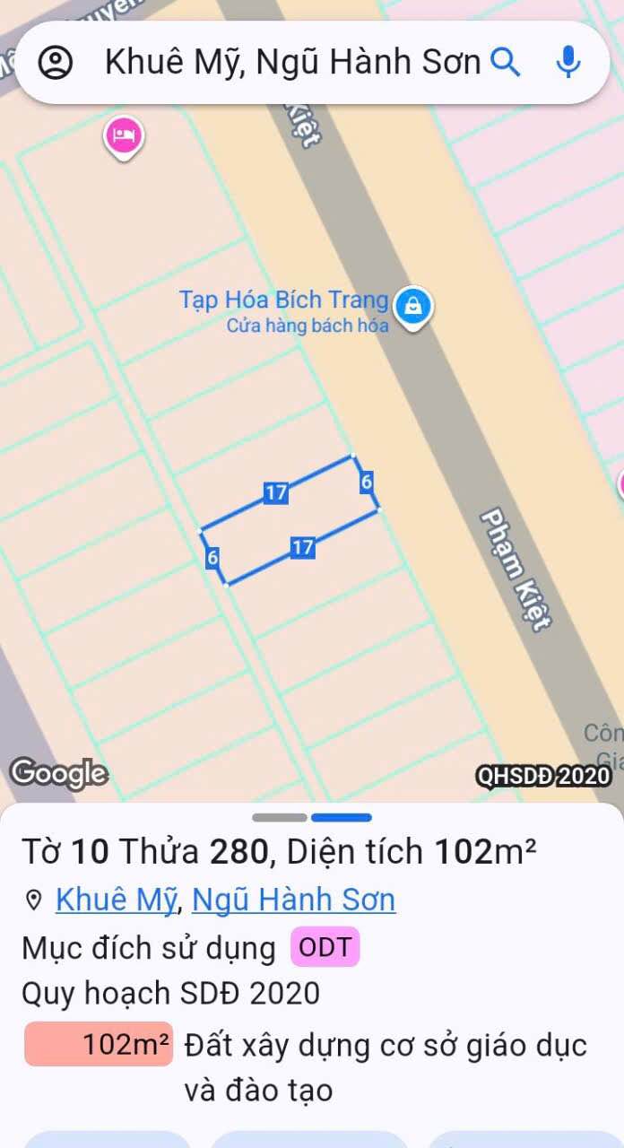 Đất nền Phan Kiệt, Mỹ An, Ngũ Hành Sơn 102m² giá 19 tỷ - Cơ hội đầu tư hấp dẫn!