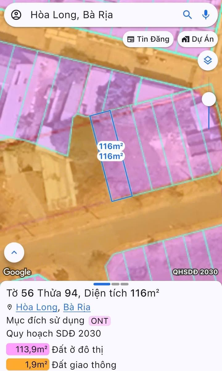 Đất nền khu dân cư VIP Hòa Long 116m² giá 2.45 tỷ - Sổ hồng chính chủ