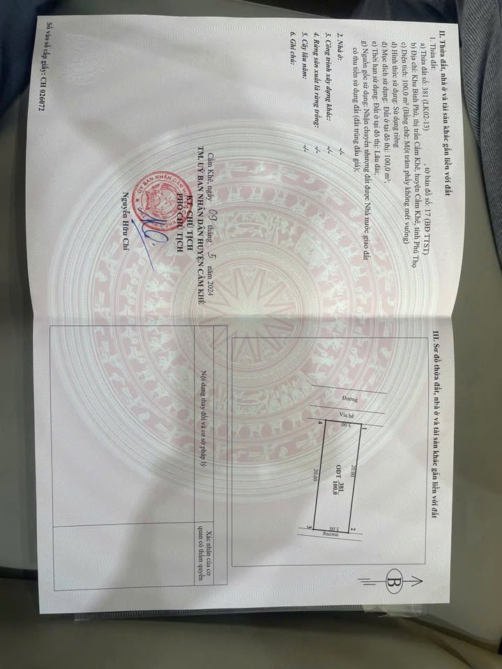 FrontHouse Cẩm Khê 100m² giá 2 tỷ - Vị trí lý tưởng cho kinh doanh!