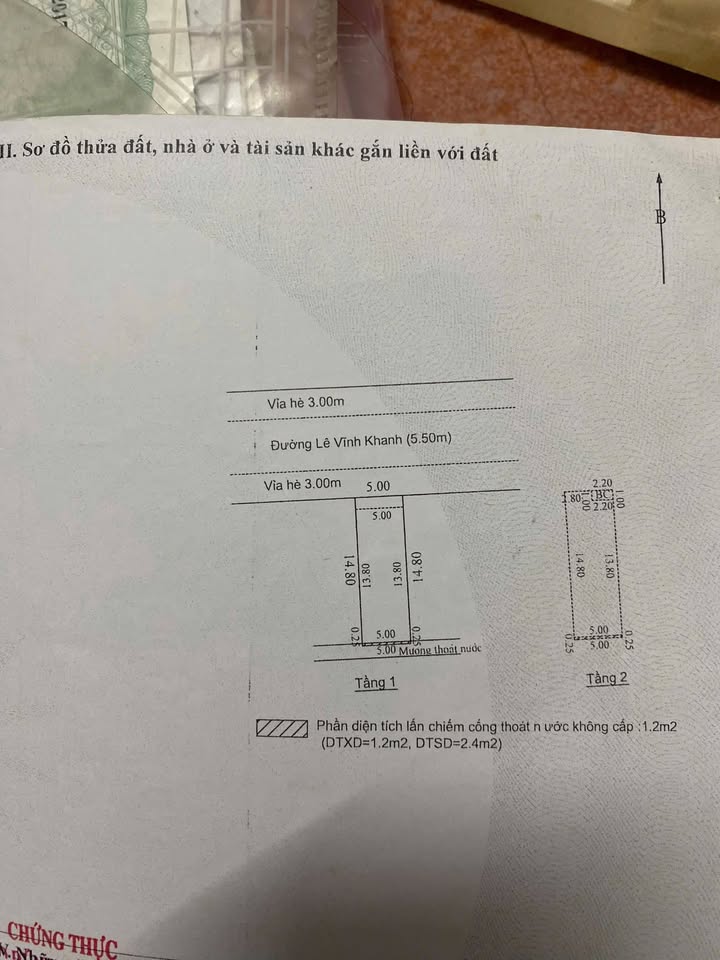 Nhà 2 tầng tại 21 Lê Vĩnh Khanh, Tây Hồ, 74m² giá 5 tỷ - Thương lượng ngay!