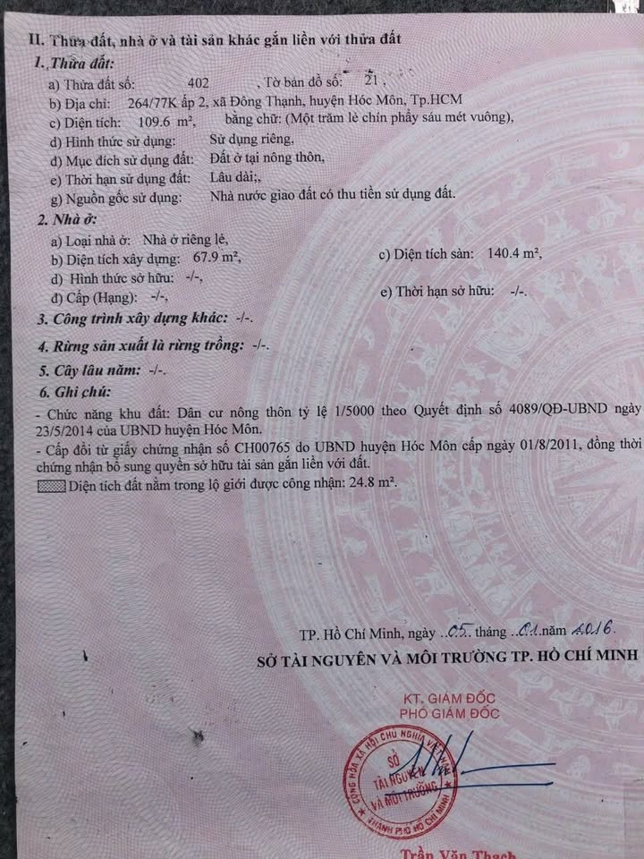 Nhà riêng 109m² tại xã Đông Thạnh, Hóc Môn giá 4.5 tỷ - Sổ hồng chính chủ