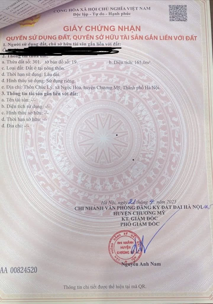 Lô đất 165m² Ngọc Hòa, Chương Mỹ, Hà Nội - Chính chủ bán gấp!