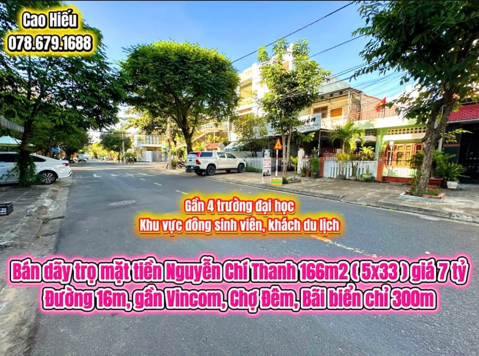 Dãy trọ mặt tiền Nguyễn Chí Thanh, Tuy Hòa 166m² giá 7 tỷ - Doanh thu ổn định 15 triệu/tháng!