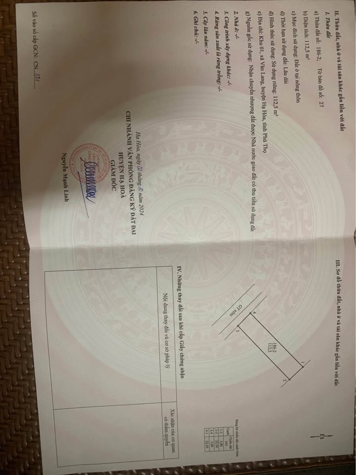 Đất thổ cư xã Văn Lang Hạ Hoà 112m² giá chỉ 440 triệu - Cơ hội vàng gần Tết!