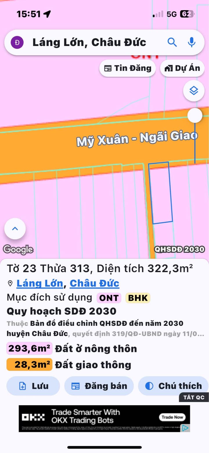 Đất nền Huyện Châu Đức 310m² giá 2 tỷ - Tiềm năng kinh doanh vượt trội!