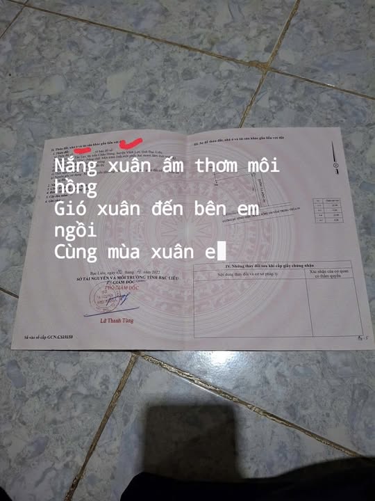 Đất nền khu dân cư Phúc Lộc Thọ, Bạc Liêu 101m² giá 450 triệu - Sổ đỏ chính chủ