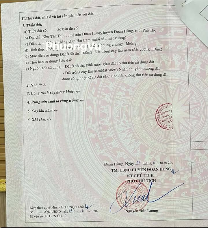 Đất nền phường Tân Dân, Việt Trì 216m² giá 1.6 tỷ - Sổ đỏ chính chủ!