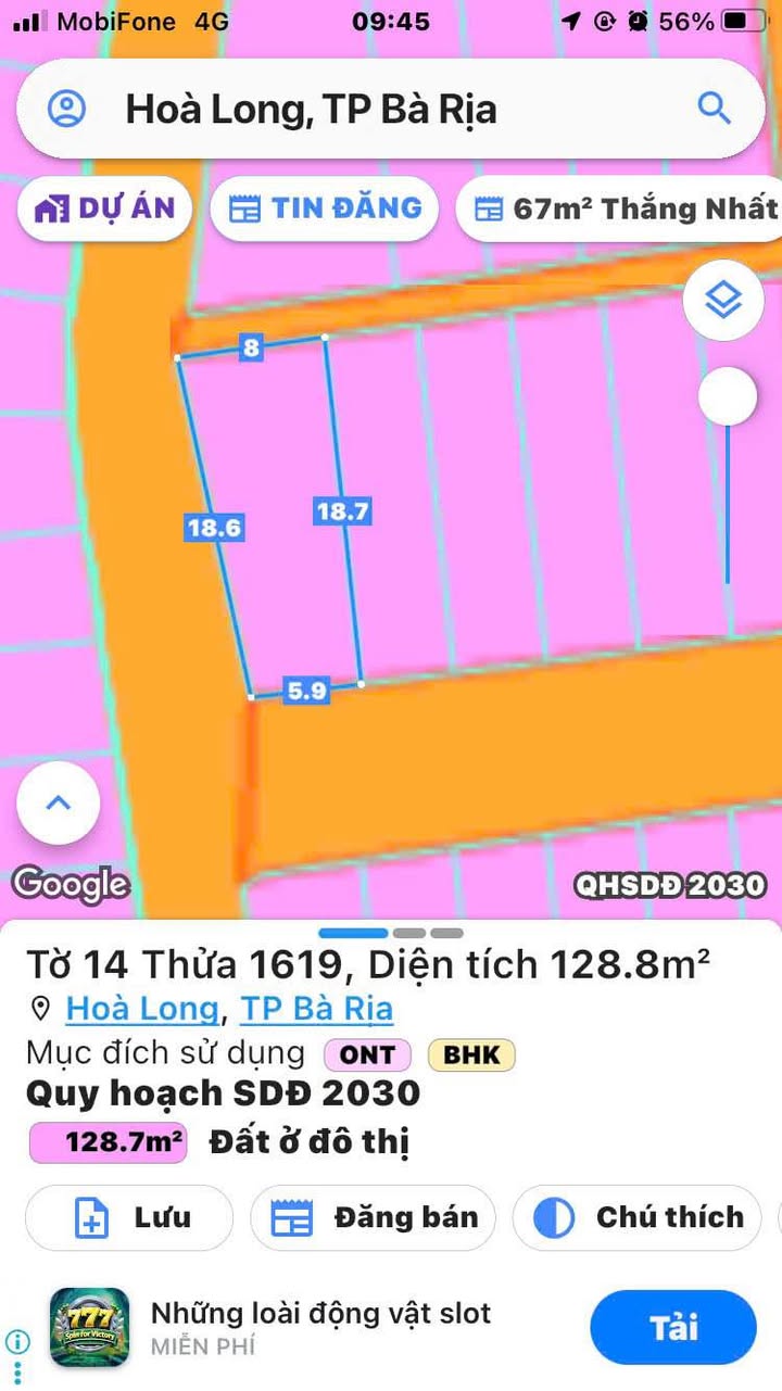 Đất nền góc 2 mặt tiền tại KDC Sake Hòa Long 128m² giá 2.15 tỷ - Đầu tư sinh lời hấp dẫn!