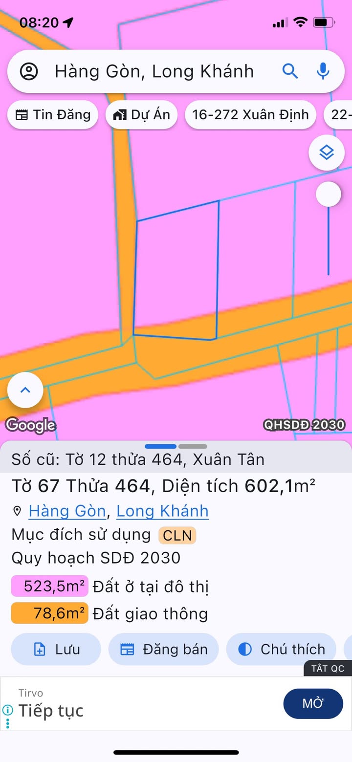 Đất nền góc 2 mặt tiền tại Hàng Gòn, 600m² giá 2.3 tỷ - Cơ hội đầu tư hấp dẫn!
