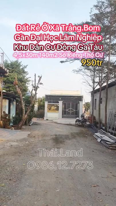 Đất nền Trảng Bom 140m² giá 950 triệu - Pháp lý rõ ràng, đầu tư sinh lời!