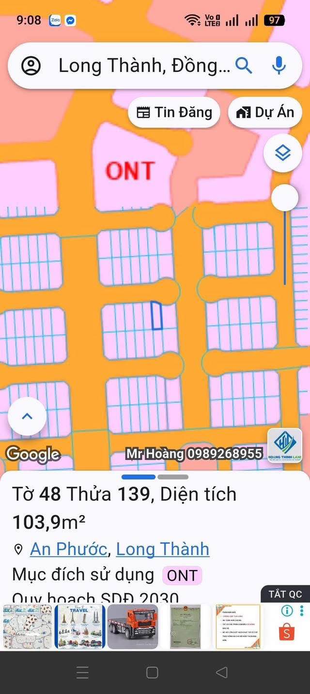 Đất thổ cư Thung Lũng Xanh, An Phước, 108m² - Giá thỏa thuận hấp dẫn!