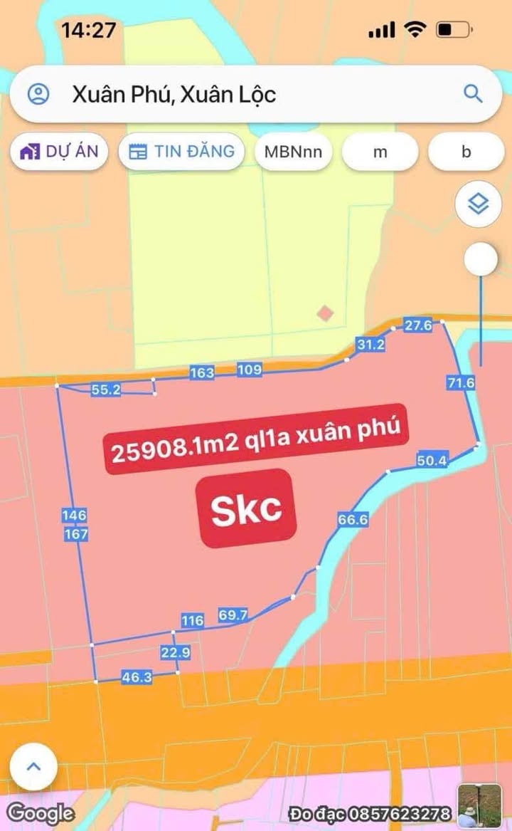 Đất mặt tiền Quốc lộ 1A, xã Xuân Phú, 26.000m² giá 40 tỷ - Cơ hội đầu tư hấp dẫn!