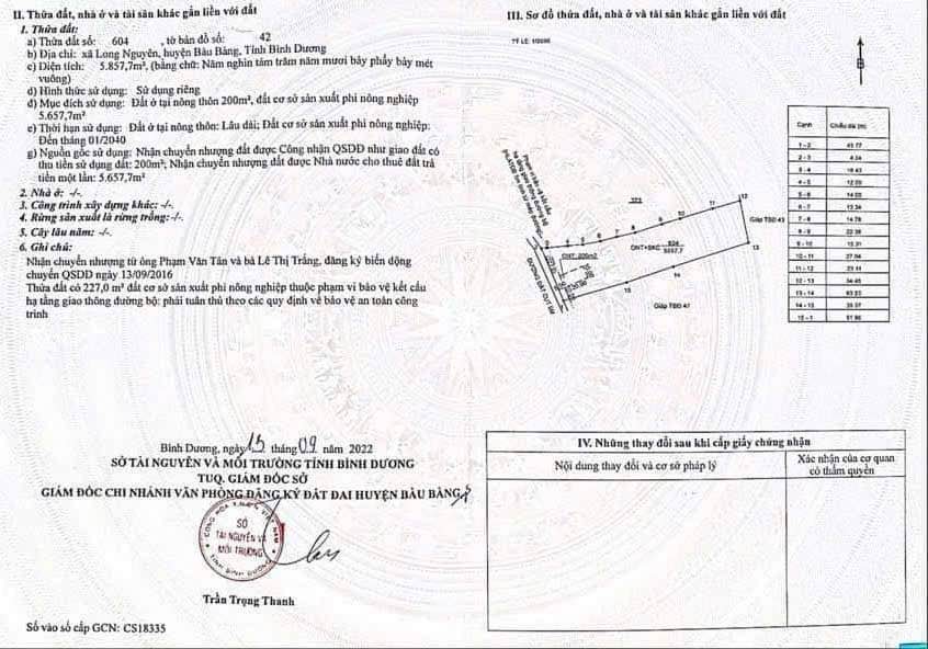 Đất nền Long Nguyên Bàu Bàng 5857m² giá 19.3 tỷ - Đường nhựa thuận lợi!