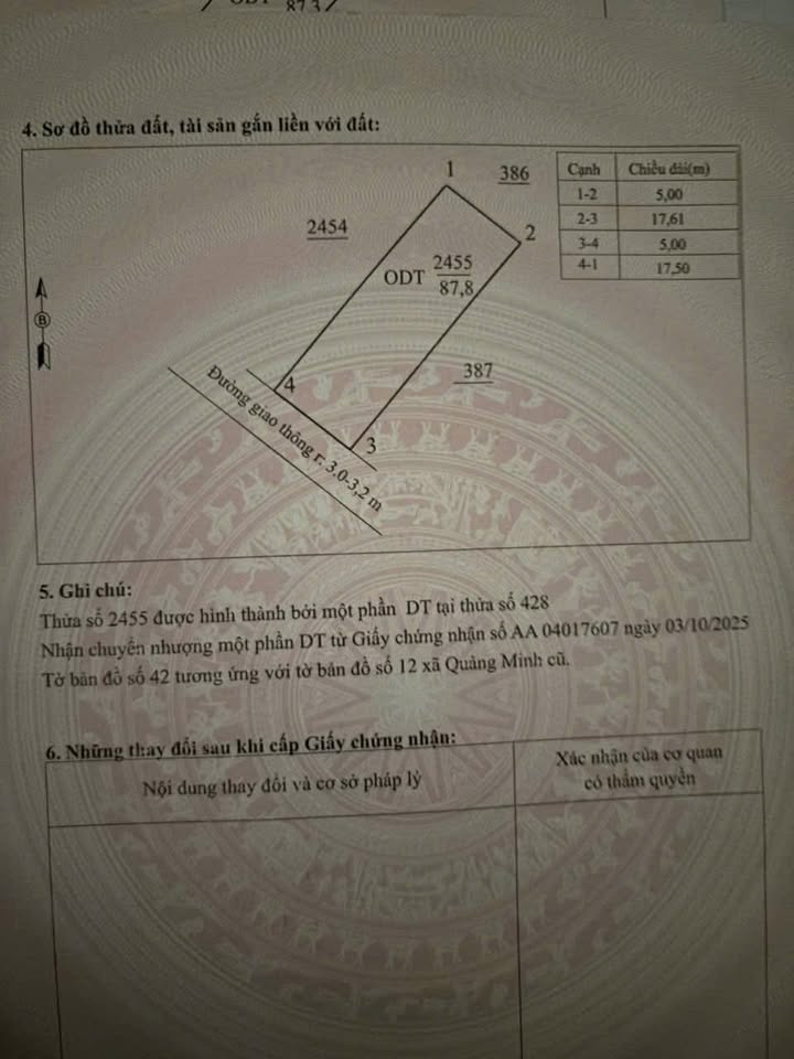 Đất thổ cư Quảng Minh 100m² giá 1 tỷ - Cơ hội đầu tư hấp dẫn!