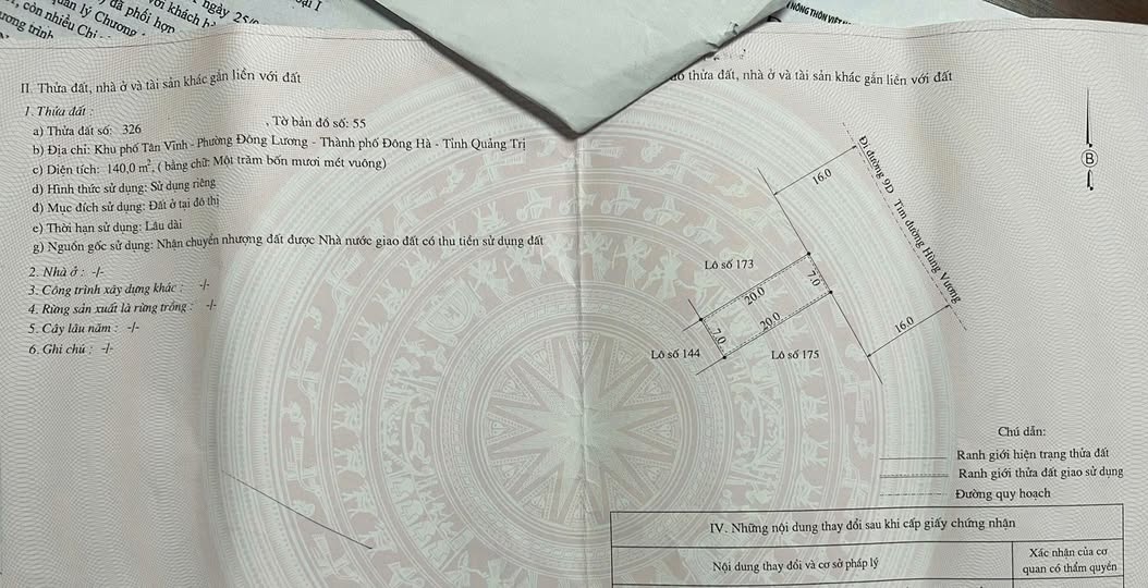 Bán đất mặt tiền đường Hùng Vương Đông Hà 140m² giá 3 tỷ - Cơ hội đầu tư hấp dẫn!