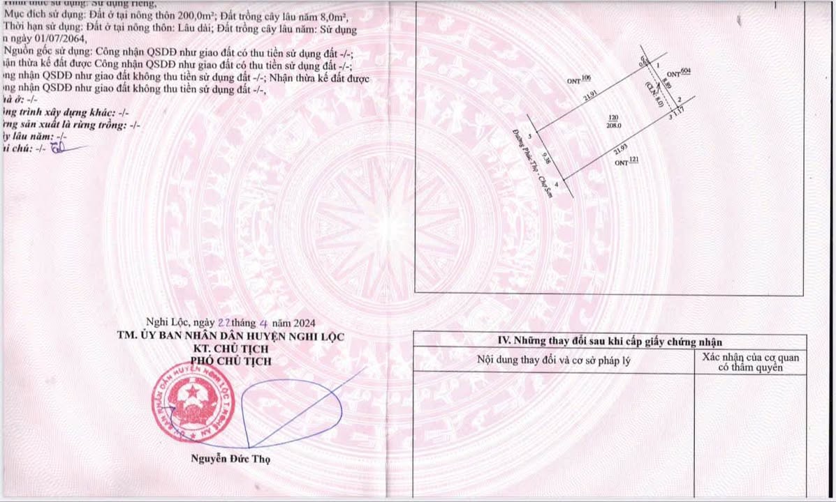 Đất Nghi Xuân - Huyện Nghi Lộc 208m² giá chỉ 20 triệu/m² - Cơ hội đầu tư hấp dẫn!