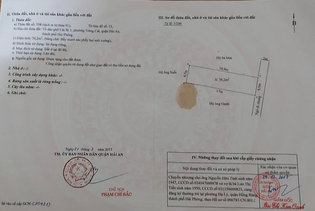 Đất nền Tràng Cát 76,2m² giá 1 tỷ 524 triệu - Cơ hội đầu tư tuyệt vời!