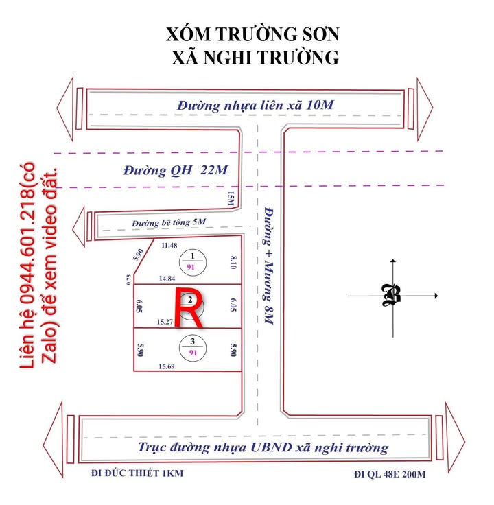 Đất nền Xóm Trường Sơn, Nghi Trung 91m² giá 1 tỷ - Cơ hội đầu tư hiếm có!