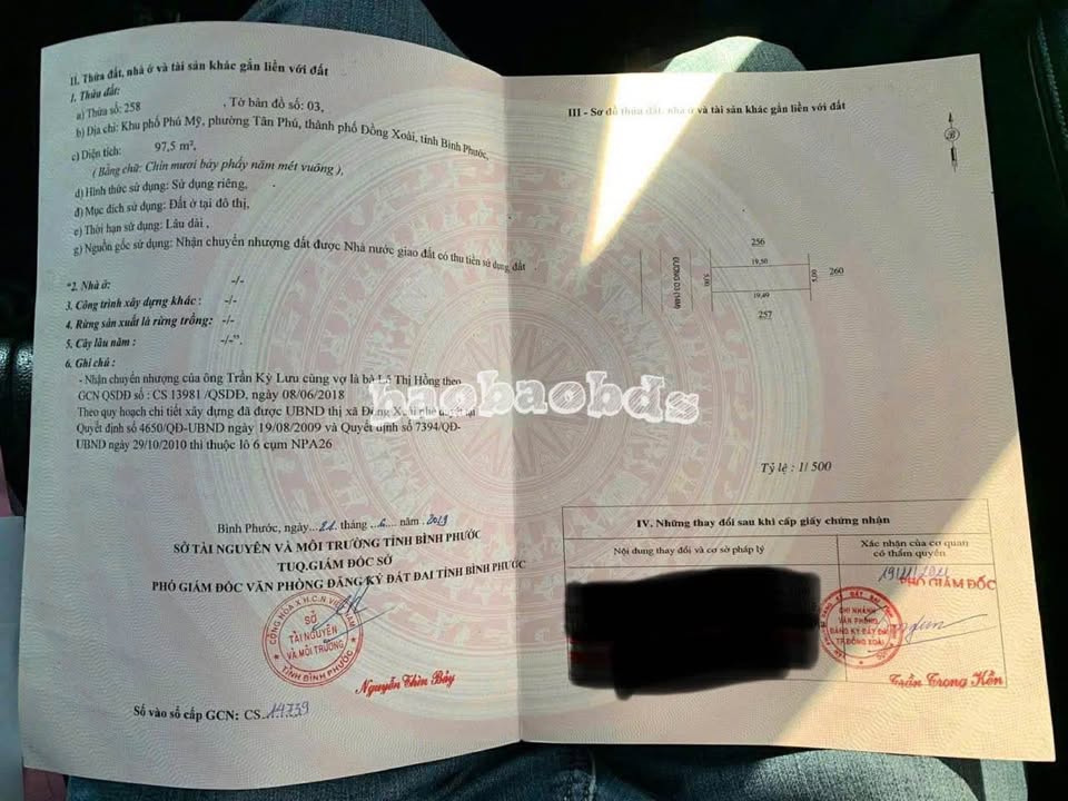 Lô đất Phường Tân Phú, Đồng Xoài 97m² giá 7xx triệu - Cơ hội đầu tư tuyệt vời!