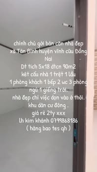 Nhà đẹp chính chủ bán tại xã Tân Bình, huyện Vĩnh Cửu, 90m² - Giá chỉ 2 tỷ!