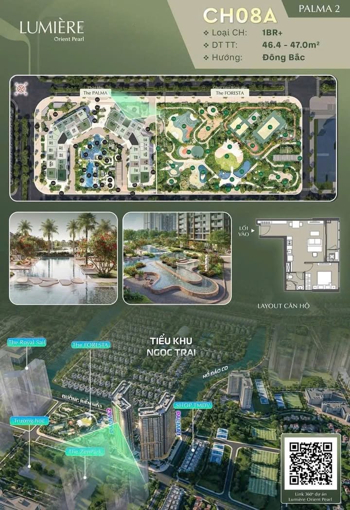 Căn hộ Vinhomes Ocean Park 46.5m² giá 5 tỷ - View công viên tuyệt đẹp!