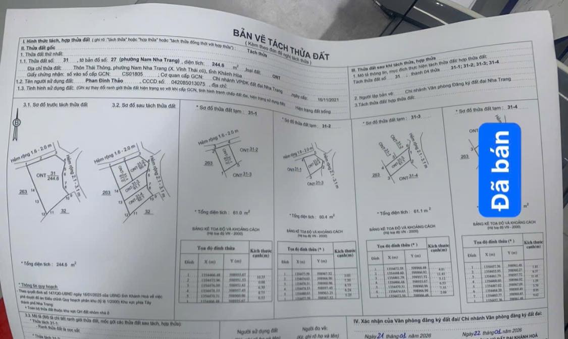Lô đất Vĩnh Thái Nha Trang 60m² giá từ 1.7 tỷ - Cơ hội đầu tư tốt!