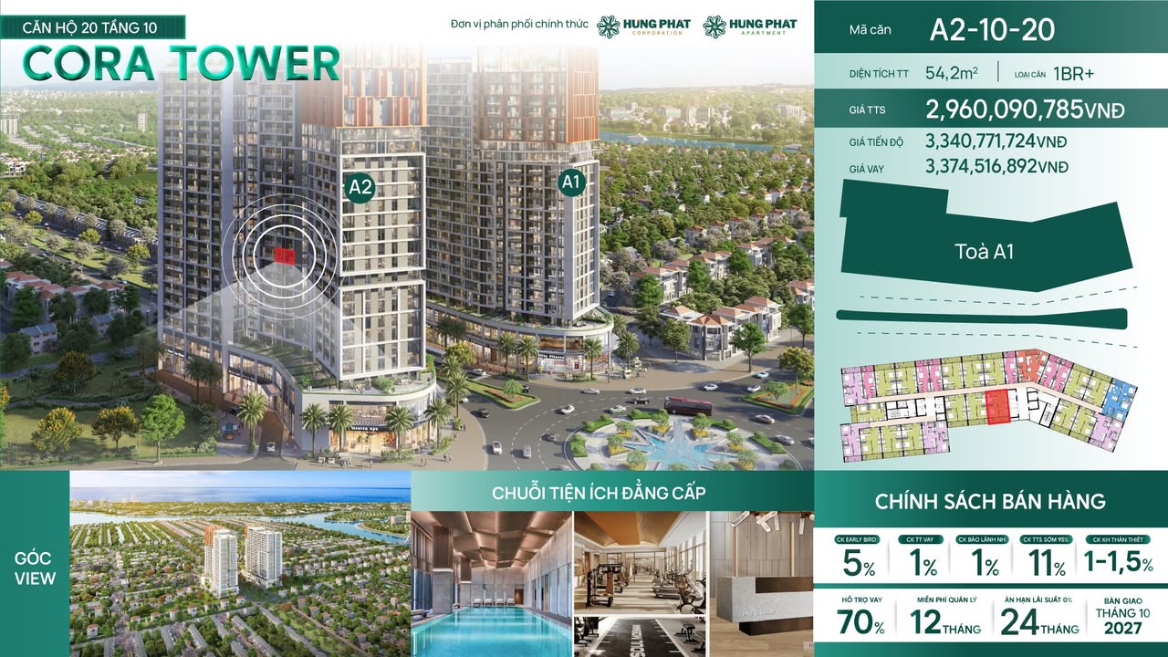 Căn hộ Cora Tower Tam Kỳ 54.2m² giá 3 tỷ - Sẵn sàng ở ngay!