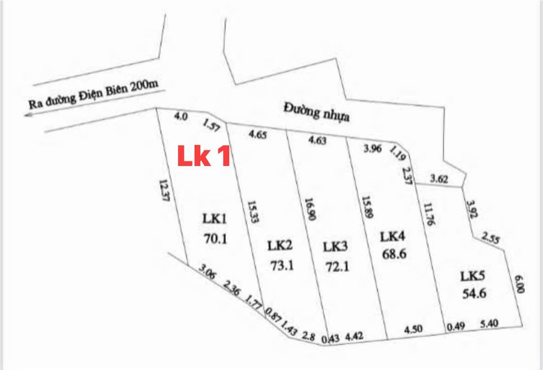 Nhà phố mặt tiền Đường Điện Biên 3, 70.1m² giá 1 tỷ - Chính chủ cần bán gấp!