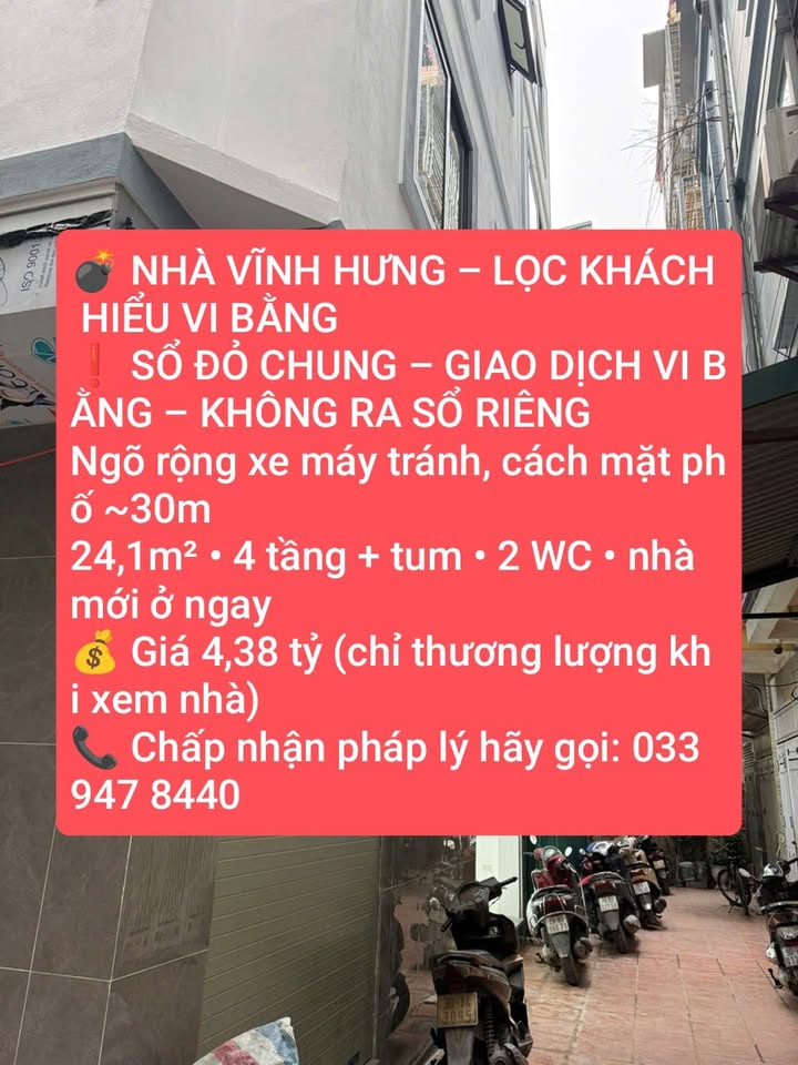 Nhà đẹp Vĩnh Hưng 24m² giá 4.38 tỷ - Sẵn sàng vào ở ngay!