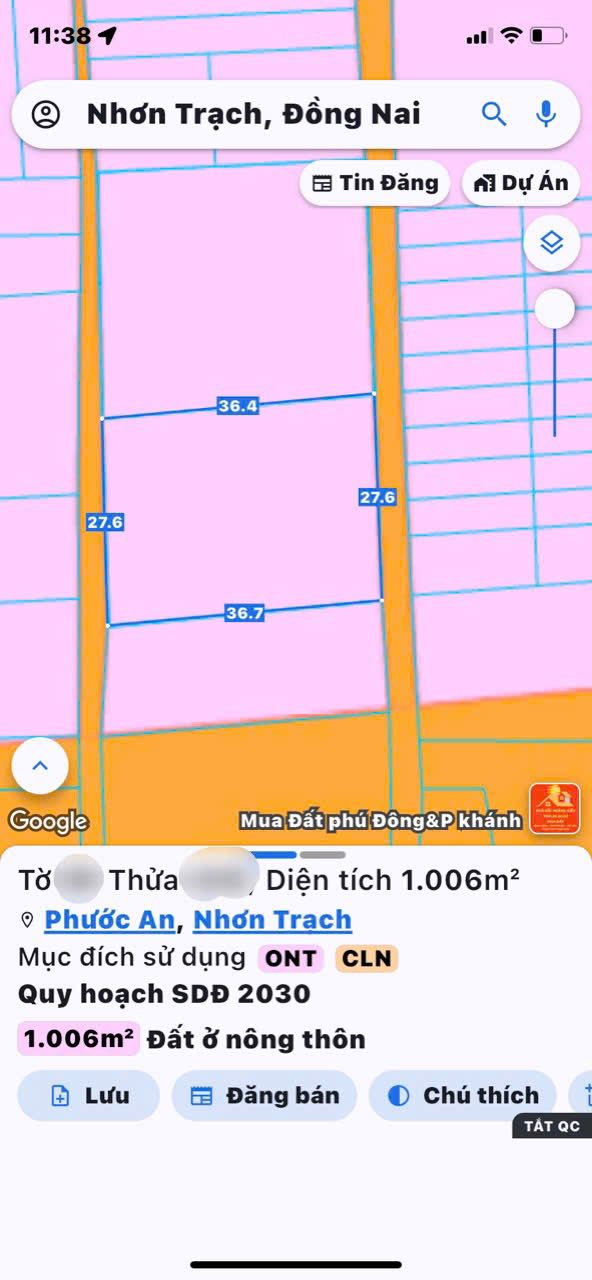 Đất 2 mặt tiền Hùng Vương, Phước An, Nhơn Trạch 360000m² giá chỉ 7.7 tỷ - Cơ hội đầu tư hấp dẫn!