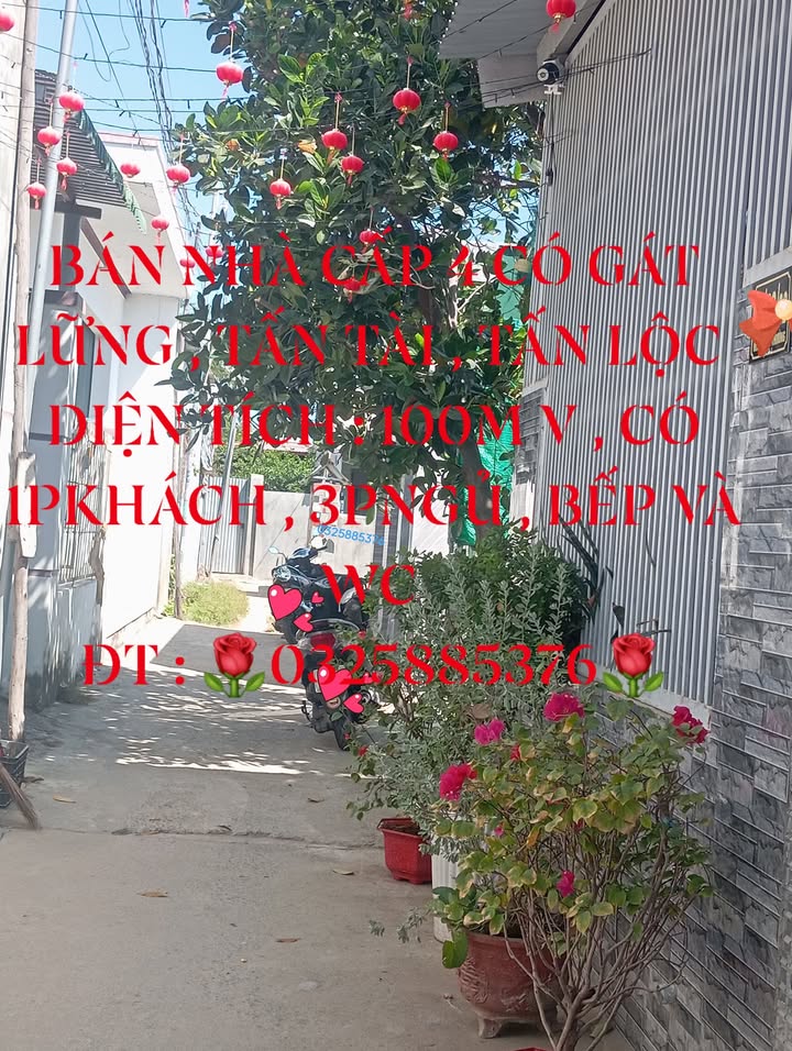 Nhà cấp 4 có gác lửng Tấn Tài 100m² giá 600 triệu - Đầu tư sinh lời ngay!